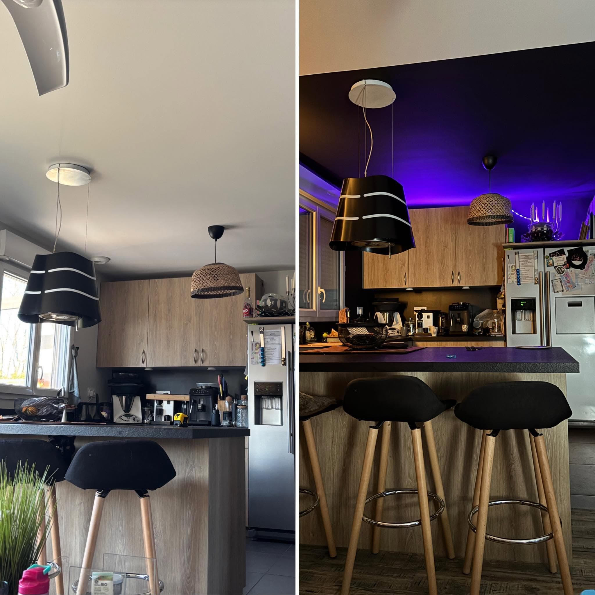 Plafond de cuisine peint en couleur par Atelier Déco 03